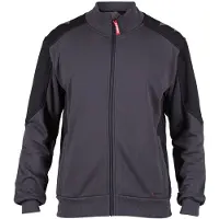 F-engel Galaxy Sweatcardigan mit Kragen, anthrazitgrau/schwarz, Gr. 6XL - grau/schwarz - 6XL