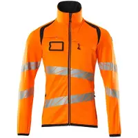 Mascot Herren Fleecepullover mit Reißverschluss ACCELERATE SAFE Hi-vis Orange / Schwarzblau S - 19103-315-14010-S - Hi-vis Orange / Schwarzblau
