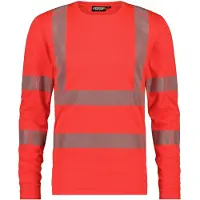 Dassy Carterville Warnschutz UV-T-Shirt mit langen Ärmeln - neonrot - XL
