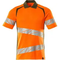 Mascot Herren Polo-Shirt ACCELERATE SAFE Hi-vis Orange / Moosgrün S - 19083-771-1433-S - Hi-vis Orange / Moosgrün
