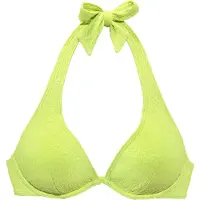 s.Oliver Bügel-Bikini-Top "Oana", Damen, Gr. 38, Cup F, gelb (limette), Microfaser, Strukturmuster, Bikini-Oberteile Bügel-Bikini-Top, mit Strukturmuster
