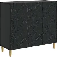 Syfax Sideboard Schwarz 89 x 34,5 x 80 cm Holzwerkstoff