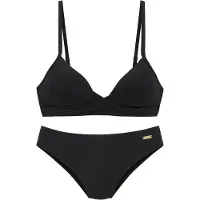 LASCANA Bustier-Bikini "Rya", Damen, Gr. 36, Cup A/B, schwarz, Recycling-Polyamid, unifarben, Bikini-Sets Bustier-Bikini, in trendiger unifarbe