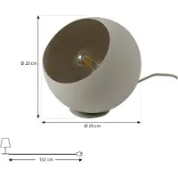 LINDBY Tischleuchte Solomia, beige, Eisen, Ø 20 cm