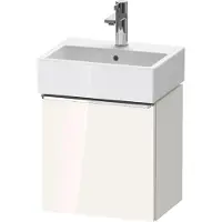 Duravit D-Neo, Konsolenwaschtischunterbau wandhängend, 434x440x322mm, eine Tür, Türanschlag Links, mit Griff Chrom, DE4217L10220000, Farbe: Weiß Hochglanz Dekor