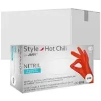 Ampri Style Hot Chili Nitrilhandschuhe, puderfrei, rot 01178-M , 1 Karton = 10 Packungen à 100 Stück, Größe M