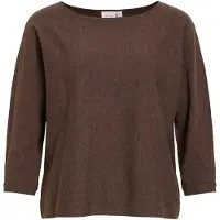 Vila "VIMALU BOATNECK 3/4 SLEEVE KNIT TOP-NOOS" Materialmix, loose fit