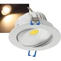 Chilitec LED-Einbauleuchte COB-7, 7W, 450lm ALU, 3000K, 90°, Ø109xT47mm, Rahmen weiß