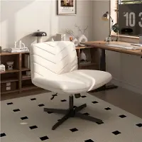 Yaheetech Bürostuhl mit breitem Sitz, ergonomischer Schreibtischstuhl Drehstuhl mit Rückenlehn, höhenverstellbar, Beige