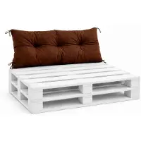 VBChome Palettenkissen für Europaletten Möbel Palettenauflage Garten Balkon 12 Farben mit Schaumstoffflocken Füllung Braun Rückenkissen 120 x 40 cm