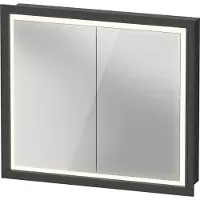 Duravit L-Cube Spiegelschrank mit LED-Beleuchtung, 2 Türen, Touch-LED, Steckdose E, 800x155x700mm, Graphit matt, LC7651049491000