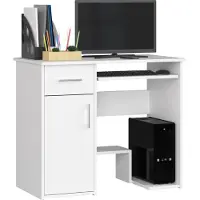Akord PC-Schreibtisch JAY Weiß Schublade und 3 Ablagen B90 x H74 x T50 cm
