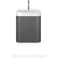 Duravit Happy D.2 Plus c-shaped Set wandhängend, 400x360mm, eine Tür, Türanschlag links, 1 Hahnloch, HP4340O80800000, Farbe: Graphit Supermatt Dekor