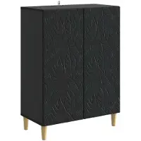 Syfax Sideboard Schwarz 66 x 34,5 x 90 cm Holzwerkstoff