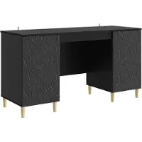 Syfax Schreibtisch Schwarz 142,5 x 50 x 75 cm Holzwerkstoff