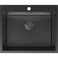 Mexen Solix Edelstahlspüle 1-Becken 600 x 500 mm, schwarz - 6408601000-70