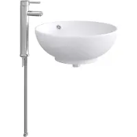 Syfax Waschbecken mit Wasserhahn und Abfluss Chrom 44 x 44 x 16 cm
