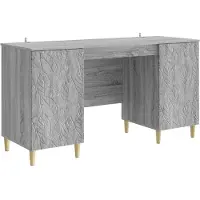 Syfax Schreibtisch Sonoma-Grau 142,5 x 50 x 75 cm Holzwerkstoff
