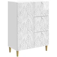 Syfax Sideboard Hochglanz Weiß 66 x 34,5 x 90 cm Holzwerkstoff