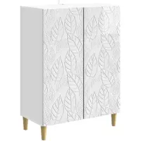 Syfax Sideboard Hochglanz Weiß 66 x 34,5 x 90 cm Holzwerkstoff