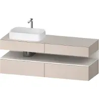 Duravit Collection One Konsolenwaschtischunterbau, 2 Auszüge, 2 Schubkästen, Ausschnitt links, 1600x550x600mm, Nische Weiß Supermatt, QA4777084910000, Farbe: Taupe Matt