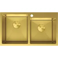 Mexen Xorin Edelstahlspüle 2-Kammer 780 x 450 mm, gold - 6441782000-55
