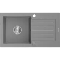 Mexen Pablo Granitspüle mit einem Becken und einer Abtropffläche 752 x 436 mm, Grau - 6510751010-71