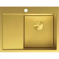 Mexen Exar Edelstahlspüle 1-beckig mit Abtropffläche rechts 620 x 480 mm, gold HC - 6432621005P-55HC