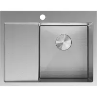 Mexen Exar Edelstahlspüle 1-becken mit Abtropffläche rechts 620 x 480 mm, Inox HC - 6432621005P-01HC