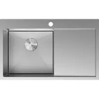 Mexen Exar Edelstahlspüle 1-Becken mit Abtropffläche links 780 x 480 mm, Inox - 6433781010L-01
