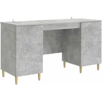 Syfax Schreibtisch Betongrau 142,5 x 50 x 75 cm Holzwerkstoff