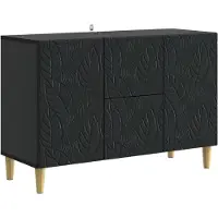 Syfax Sideboard Schwarz 89 x 34,5 x 60 cm Holzwerkstoff