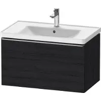 Duravit D-Neo Waschtischunterbau wandhängend, 784x440x452mm, 1 Auszug, mit Griff Edelstahl gebürstet, DE4255070160000, Farbe: Eiche Schwarz Matt Dekor