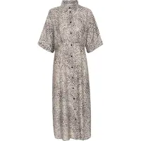 Kaffe Midikleid "Kleid KAdebra", Damen, Gr. 38, N-Gr, beige (abstract leopard), Obermaterial: 80% Viskose CV. 20% Polyamid PA., Kleider Midikleid