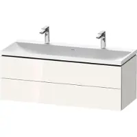 Duravit L-Cube c-shaped Set wandhängend, 2 Schubkästen, 2 Waschplätze, ohne Überlauf, 2 Hahnlöcher, 1200x480x480mm, LC6954O22220000, Farbe: Weiß Hochglanz Dekor