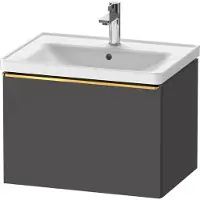 Duravit D-Neo bâti-support lavabo suspendu, 634x440x452mm, 1 tiroir, avec poignée or poli, DE4254034490000