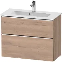 Duravit D-Neo Waschtischunterbau wandhängend, Compact, 810x625x372mm, 1 Auszug, 1 Schubkasten, mit Griff Chrom, DE4369010550000, Farbe: Eiche Marmoriert Dekor