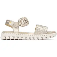 Carmela für Damen. 16326601-ORO Leder-Sandalen 163266 golden (35), Wohnung, Schnalle, Lässig