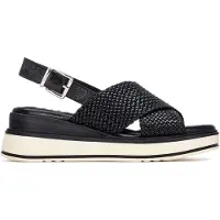 Xti für Damen. 14525202-NEGRO Sandalen 145252 schwarz (36), Stoff, 3 bis 5 cm, Schnalle, Lässig, Sportlich