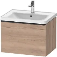 Duravit D-Neo Waschtischunterbau wandhängend, 634x440x452mm, 1 Auszug, mit Griff Diamantschwarz, DE42540BD550000, Farbe: Eiche Marmoriert Dekor