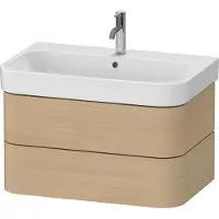 Duravit Happy D.2 Plus Waschtischunterbau wandhängend, 775x490mm, 2 Schubkästen, HP4387071710000, Farbe: Mediterrane Eiche Echtholzfurnier