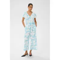 Kaffe Jumpsuit "Damen Overall KAmira", Damen, Gr. 46, N-Gr, blau (dusty blau, chalk flowers), Obermaterial: 100% Viskose LENZING ECOVERO CV LenzEcov., Overalls Jumpsuit