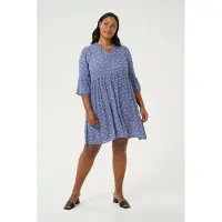 KAFFE CURVE Kleid A-shape blue white