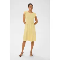 Kaffe Midikleid "Damen Kleid KAbella", Damen, Gr. M, N-Gr, gelb (sunlight), Obermaterial: 95% Viskose CV. 5% Elasthan EL., Kleider Midikleid