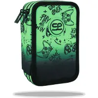 Patio 3-FACH Federmäppchen mit Zubehör für Junge, GAME OVER GREEN, Jumper 3, Coolpack