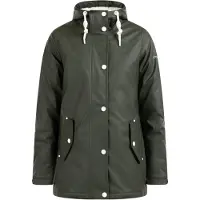 CALEY Damen Regenjacke mit Webpelzfutter - Oliv, XL