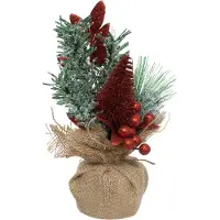 Atmosphera | Tannenbaum - Weihnachtsbaum - 24 cm - im Jutesack - Weihnachtsdeko - Mini Christbaum