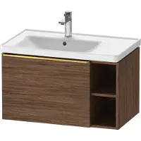 Duravit D-Neo Waschtischunterbau wandhängend, 784x440x452mm, 1 Auszug, 1 offenes Fach seitlich rechts, mit Griff Gold poliert, DE4258034210000