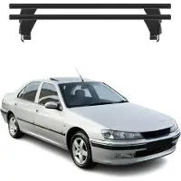 Menabo Dachträger Grundtäger für Peugeot 406 1995-2005 ABE Aluminium Schwarz 2x