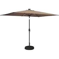 vidaXL Gartenparasol mit LED-Lichtern und Sockel 200 x 300 cm